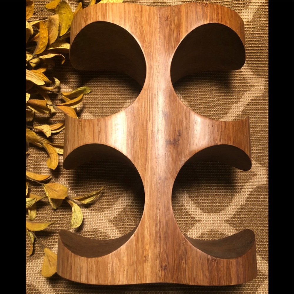 Bamboo wood wine holder